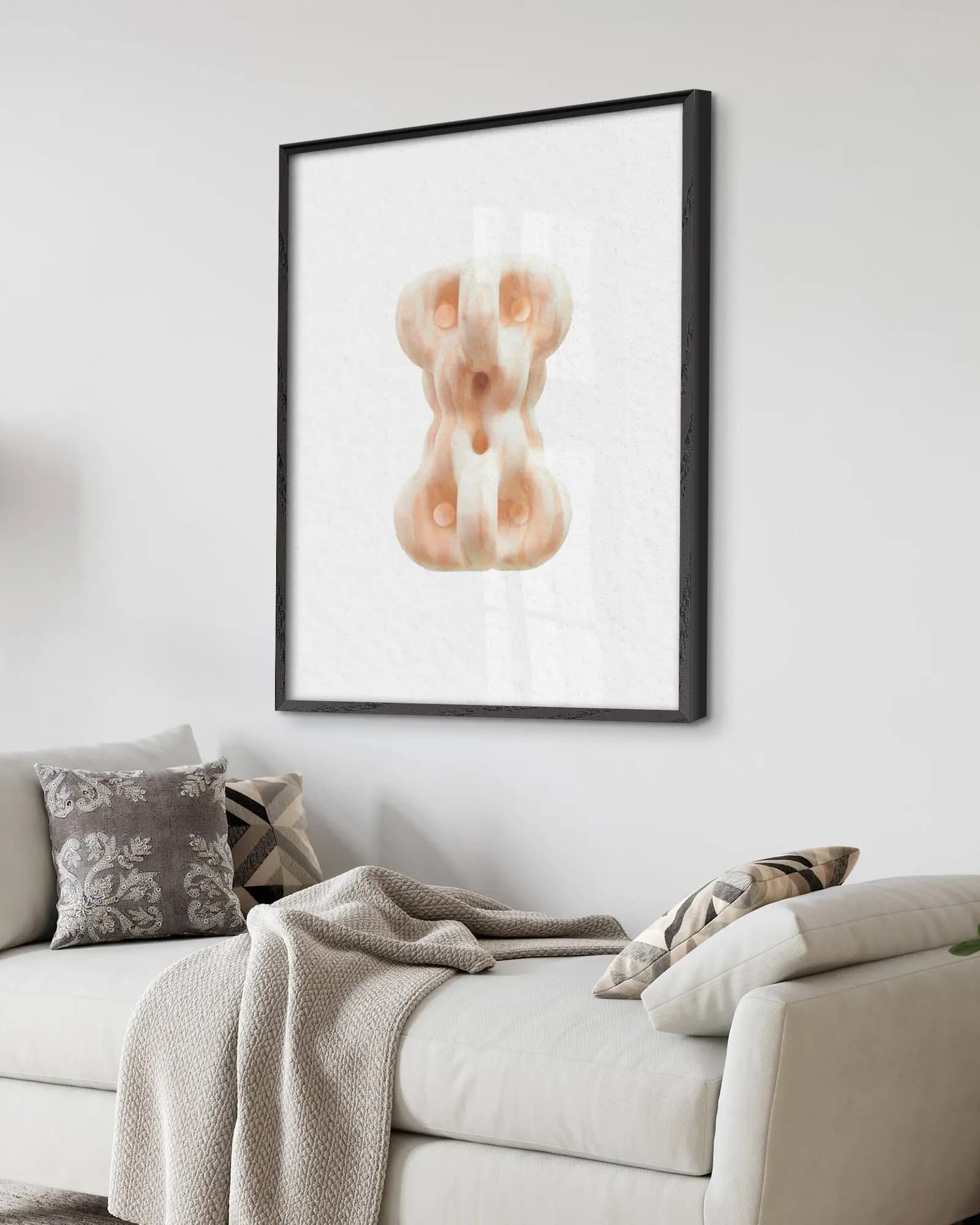 Premium wooden framed poster with your own image with a wedding photo